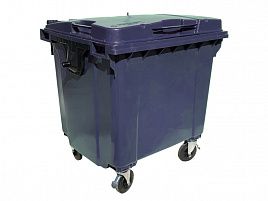 Мусорный контейнер 1100л плоская крышка  синий