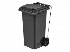 Мусорный контейнер с педалью 120л серый