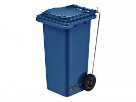 Мусорный контейнер с педалью 120л синий