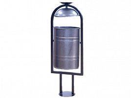 Урна металлическая с пепельницей, серый антик,1050х370х300 мм